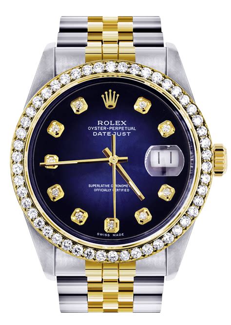 rolex blue gold watches